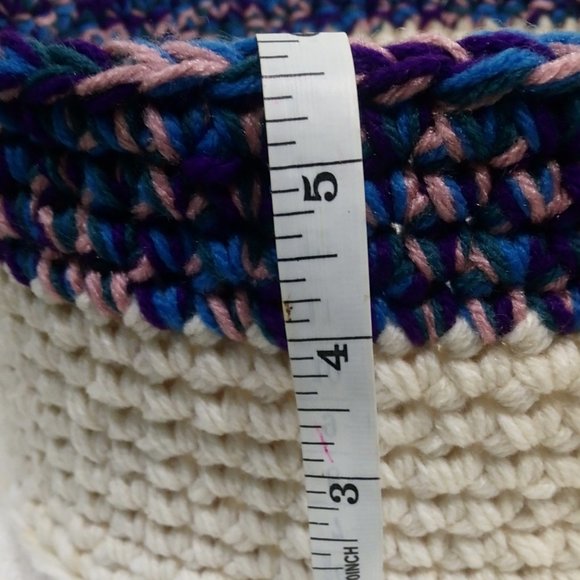 Hand Crafted Farmhouse Basket Hand Crochet Storage Nesting Planter Essential - Picture 4 of 9